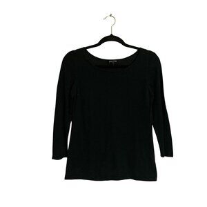 Express Women Sz S Green Lightweight Knit 3/4 Sleeve Pullover Sweater